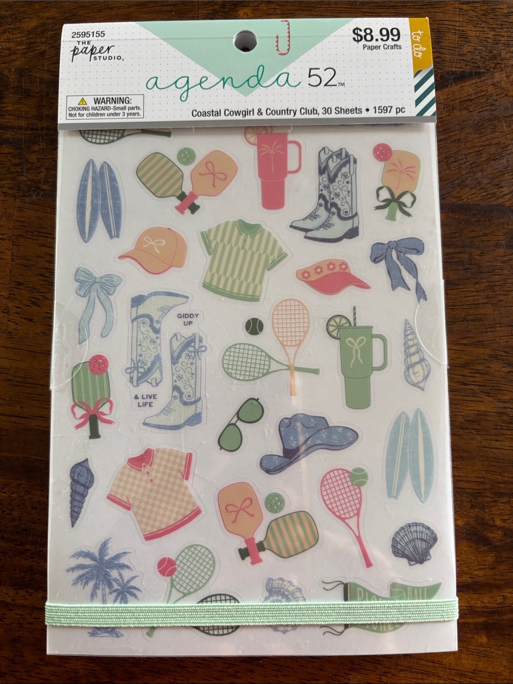 agenda 52 Coastal Cowgirl & Country Club Sticker Pad - Multi-Color